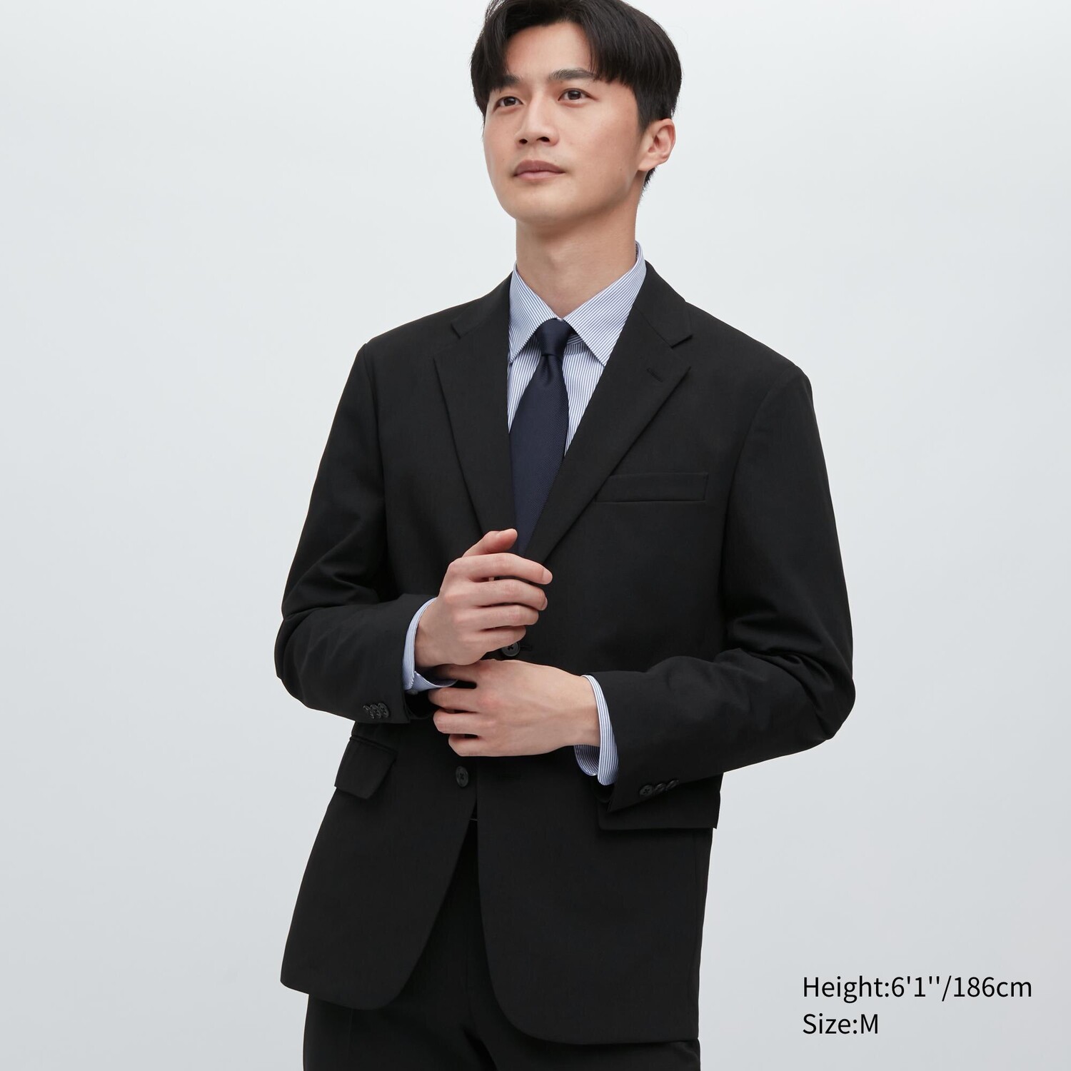 

Пиджак с эффектом шерсти airsense сверхлегкий UNIQLO, черный