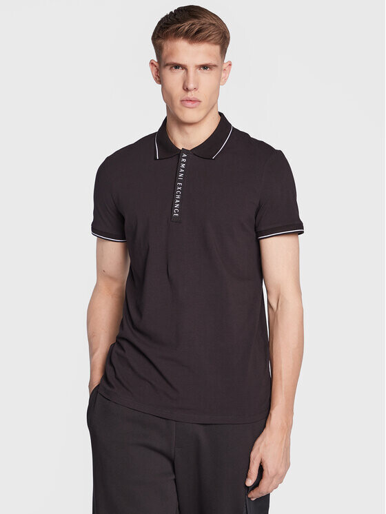 

Рубашка поло стандартного кроя Armani Exchange, черный