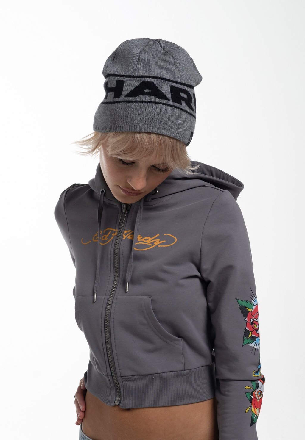 

Шапка UNISEX BLOCK LOGO Ed Hardy, цвет charcoal marl