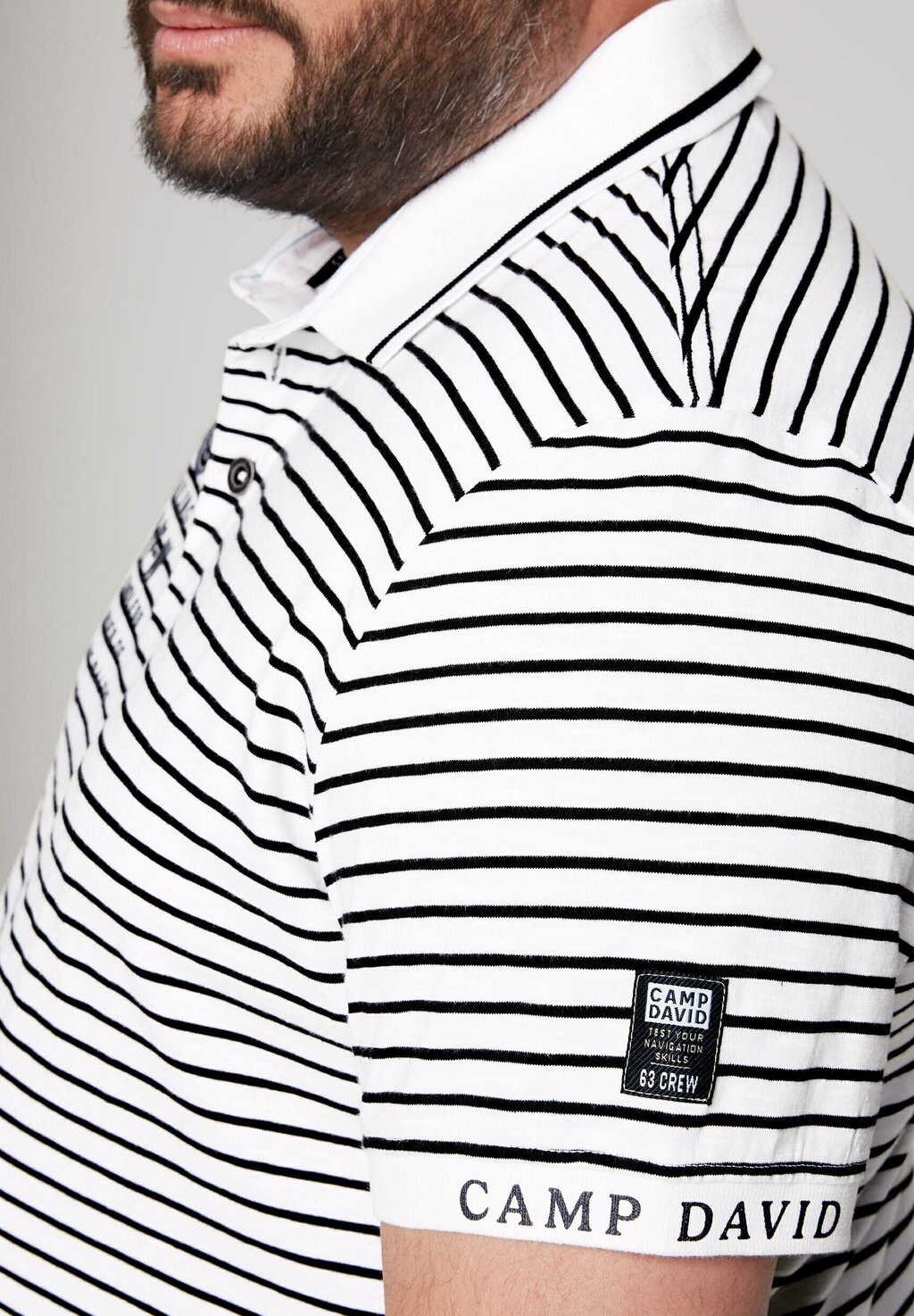 

Рубашка поло STREIFEN-POLO MIT LOGO DETAILS Camp David, белый