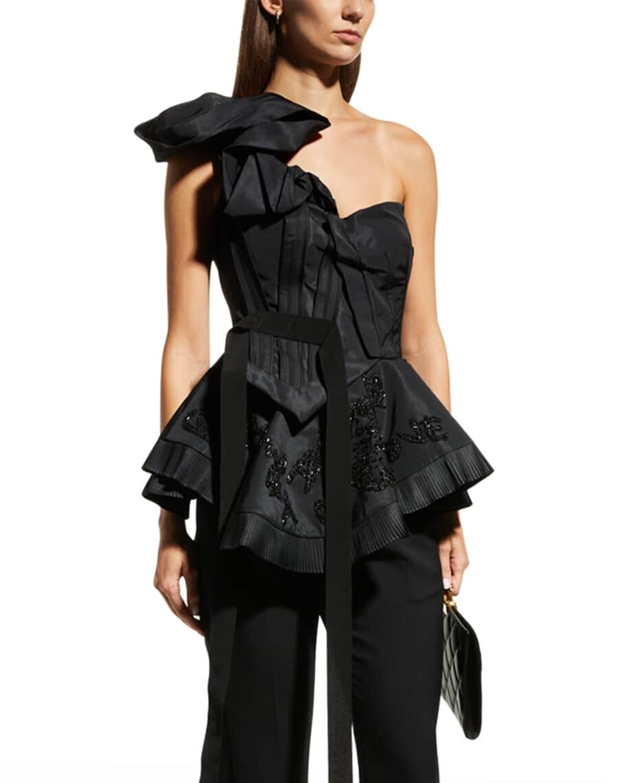 

Корсет с баской и бисером Alexander McQueen