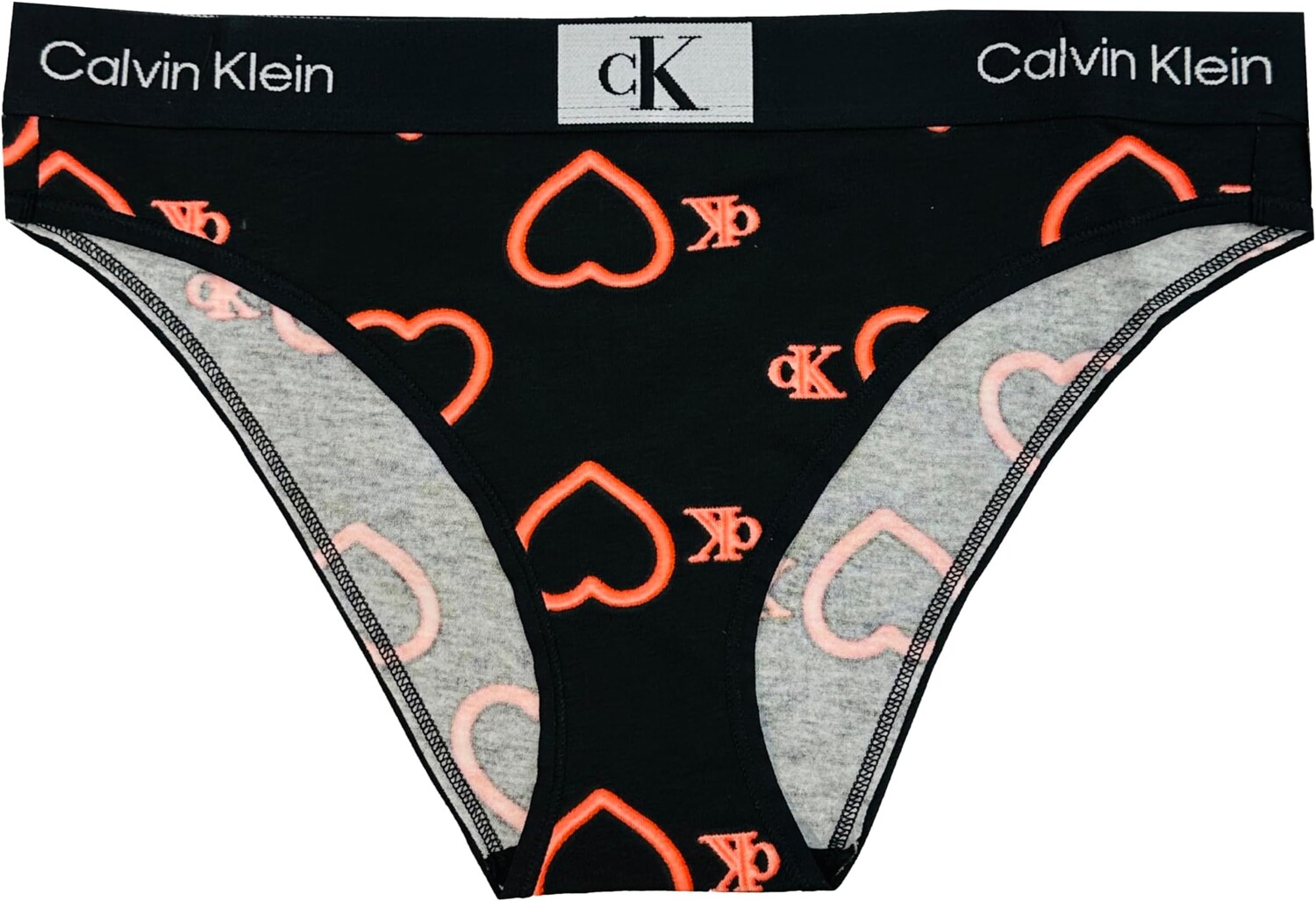 

Хлопковое современное бикини 1996 года Calvin Klein Underwear, цвет Neon Hearts/Black