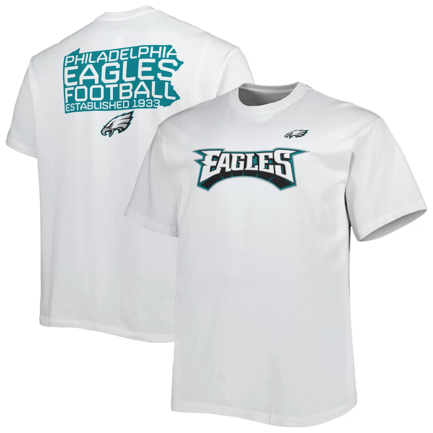 Мужская белая фирменная футболка Philadelphia Eagles Big & Tall Hometown Collection Hot Shot Fanatics