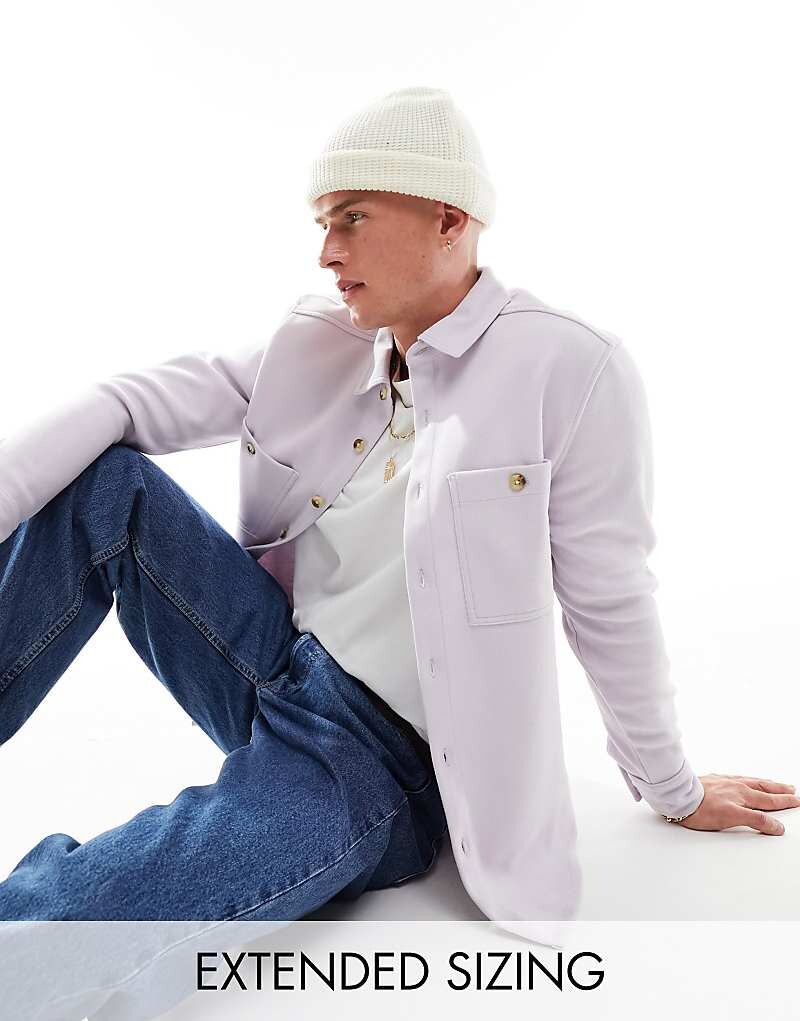 

ASOS DESIGN – Сиреневая шерстяная куртка-рубашка