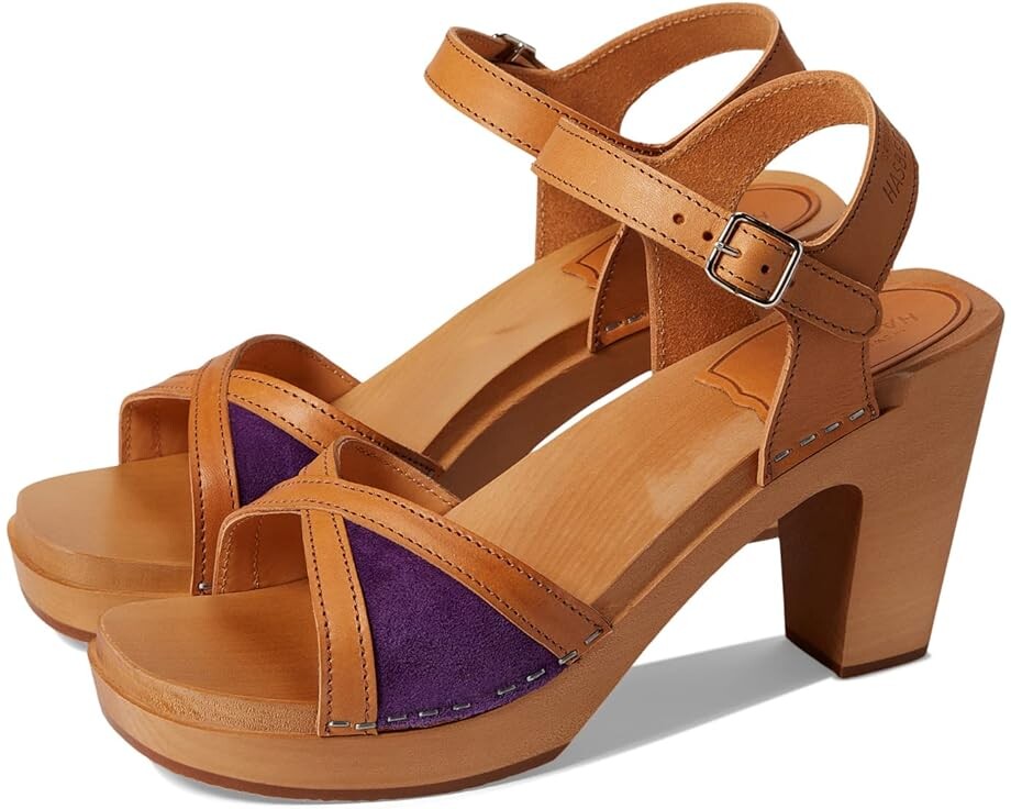 

Туфли Swedish Hasbeens Triangle Sandal, цвет Viola Suede/Nature