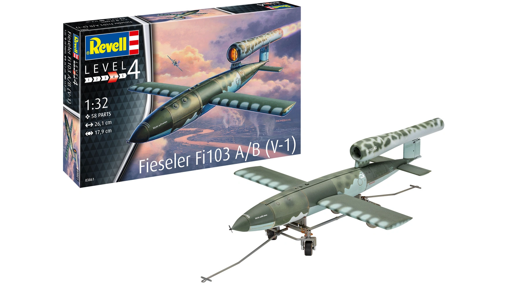 Revell Fieseler Fi103 A/B V-1m, 1:32 сборные модели revell крылатая ракета fieseler fi103 v 1