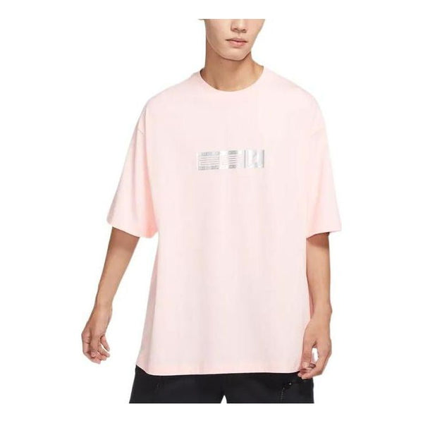 Футболка Air Jordan Solid Color Round Neck Pullover Brand Multi-Color Short Sleeve T-Shirt Men's Light Pink, мультиколор