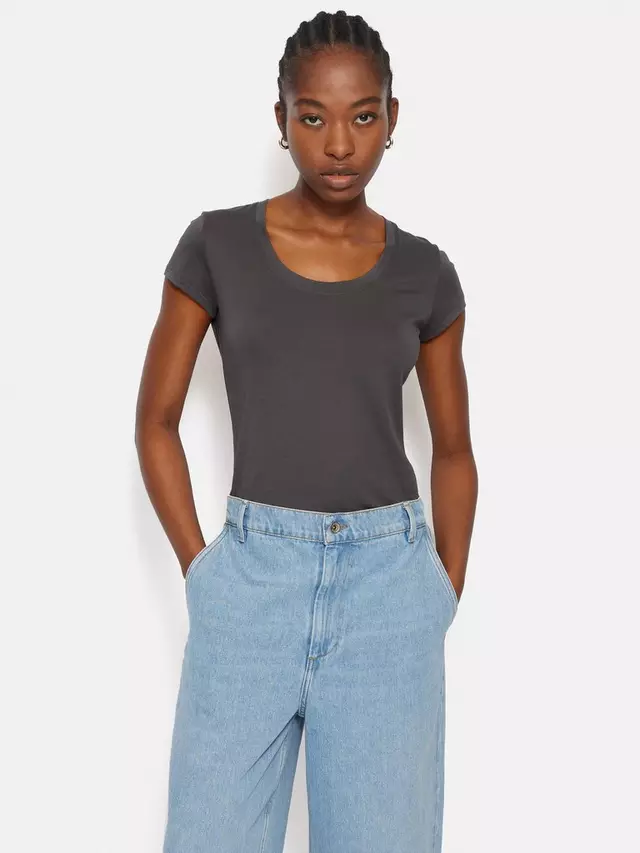 

Футболка Jigsaw Supima Cotton Scoop Neck, цвет carbon