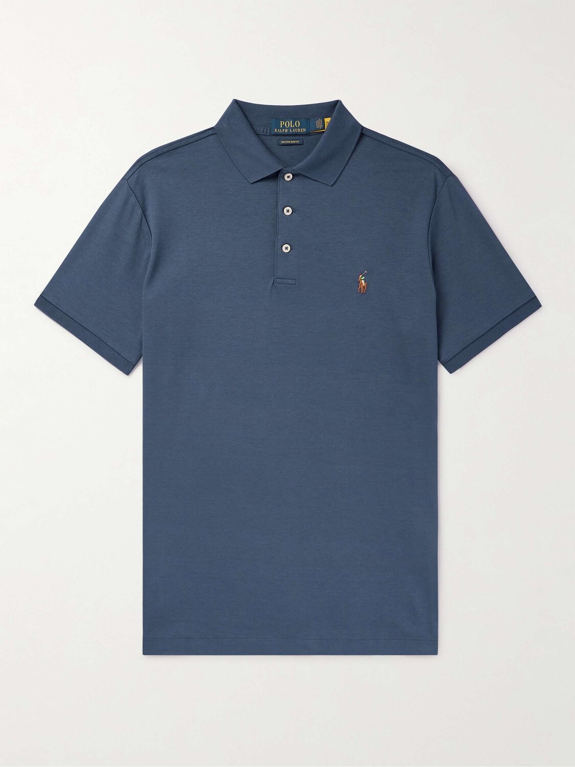 

Рубашка-поло из хлопкового джерси с вышитым логотипом POLO RALPH LAUREN, нави