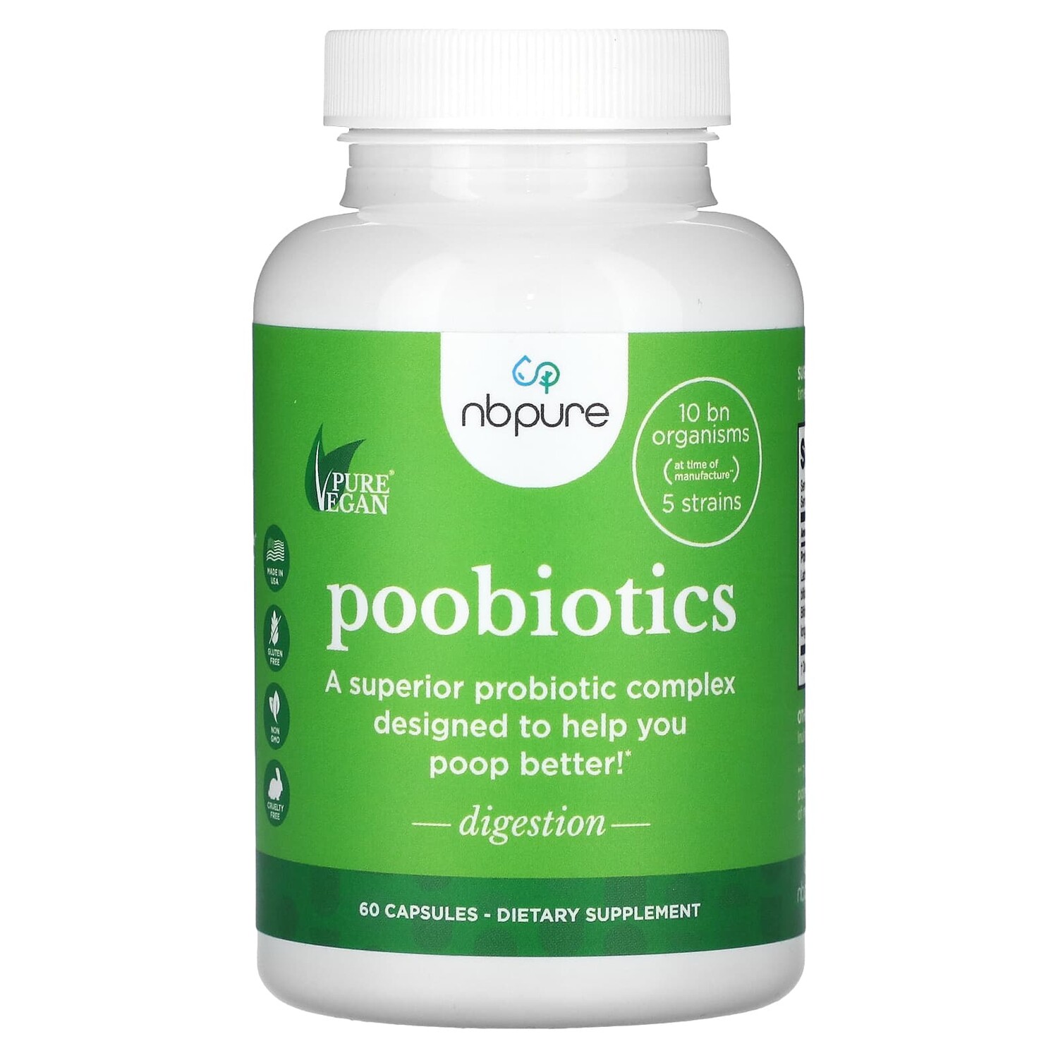 

Poobiotics`` 60 капсул, NB Pure