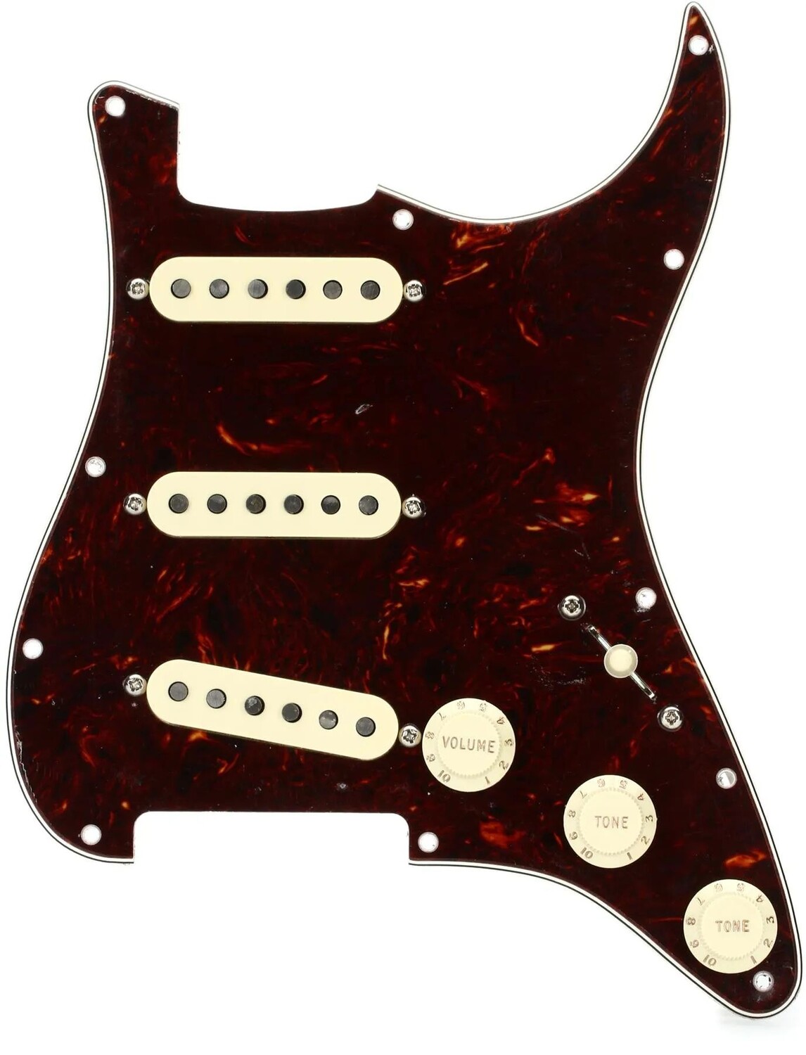 

Накладка Stratocaster Fender Tex-Mex SSS с проводами — черепаховый панцирь