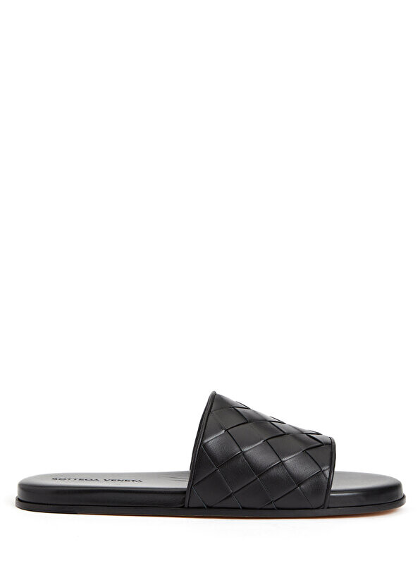 

Черные вязаные фактурные мужские кожаные тапочки Bottega Veneta