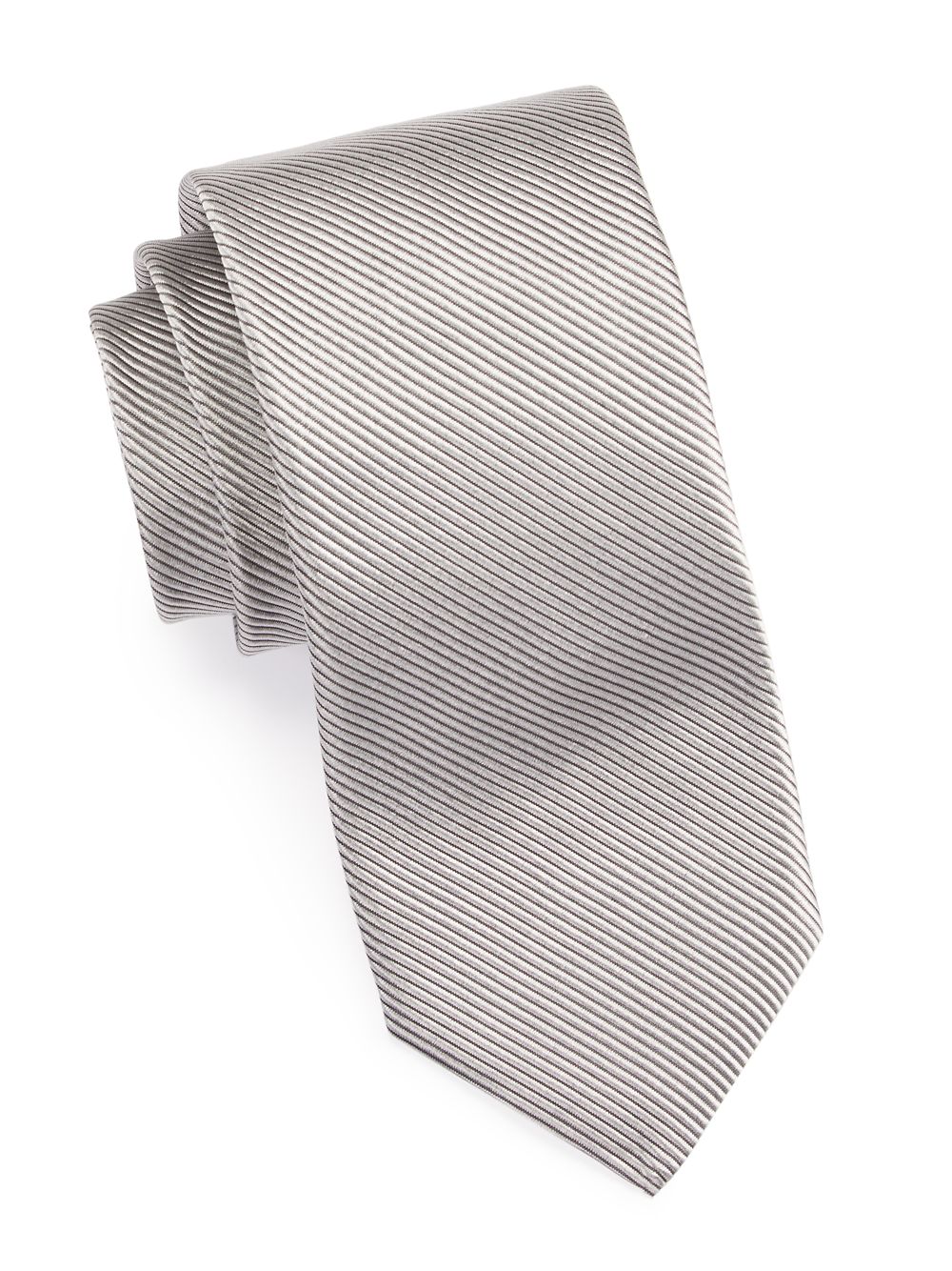 Ребристый шелковый галстук Paul Stuart, серый