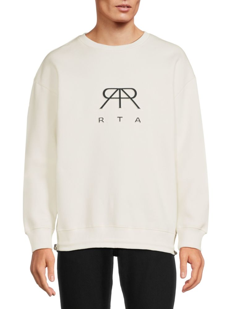 Толстовка оверсайз с логотипом Rta, белый