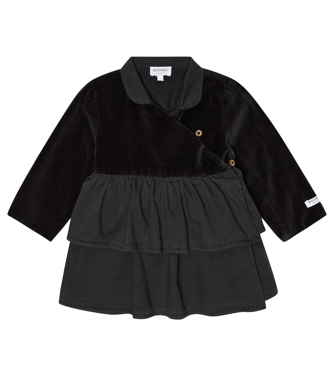 

Хлопковое платье baby floisa с оборками Donsje, черный