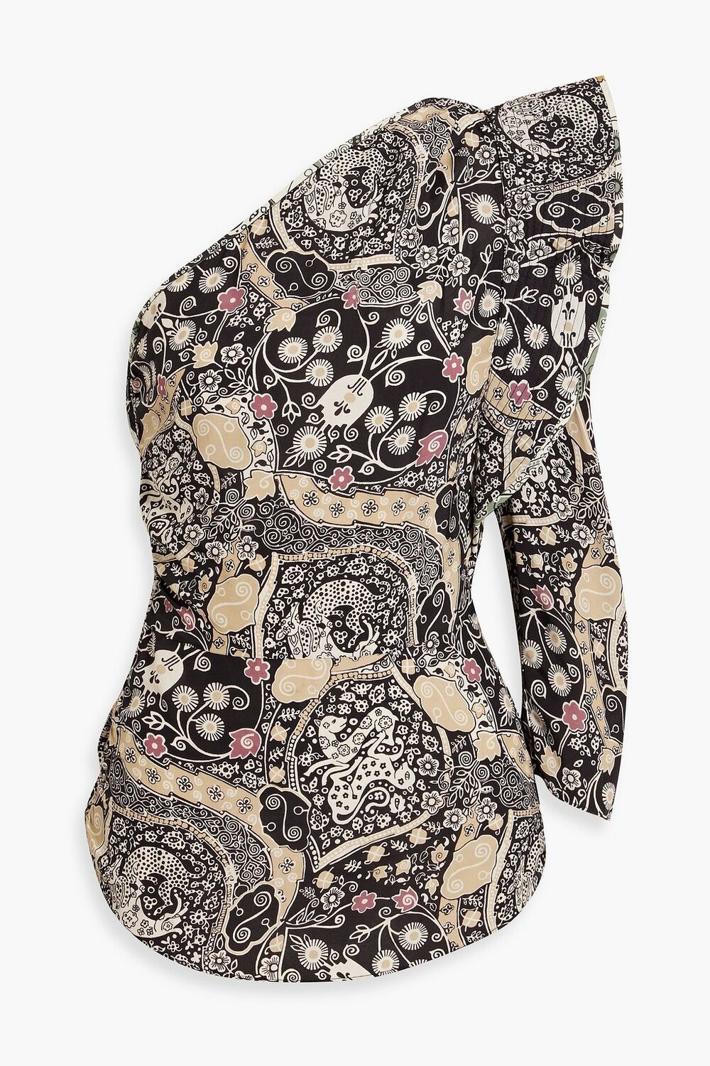 

Топ Carina из вуали на одно плечо с принтом ISABEL MARANT ÉTOILE, черный