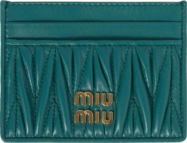 

Картхолдер Miu Miu Matelassé Nappa Leather 'Sabbia', загар