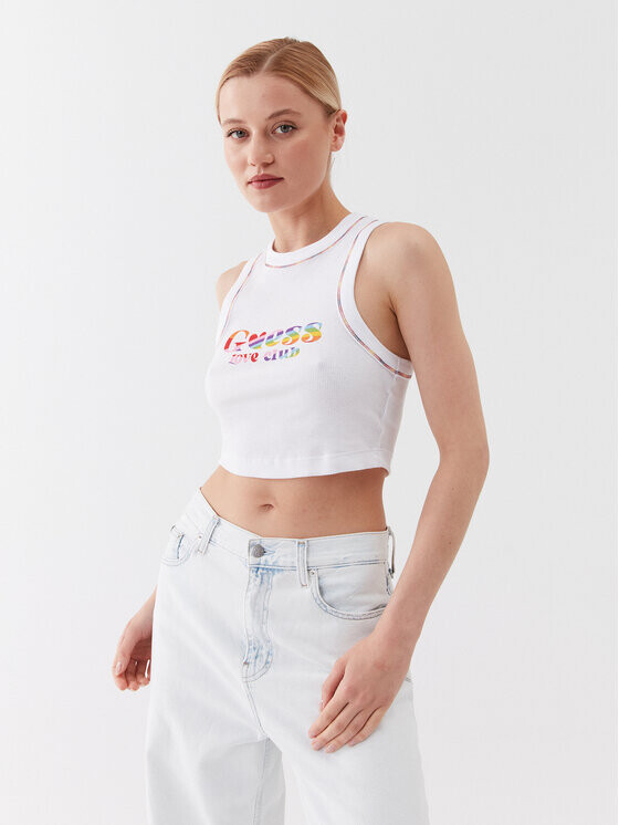 

Топ приталенного кроя Guess, белый