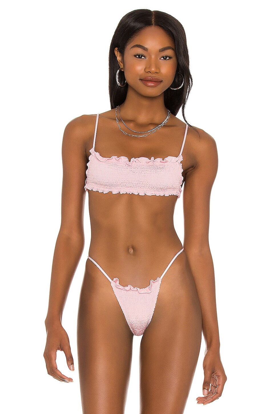 

Топ бикини Indah Jav Solid Ruched Tube, цвет Satin