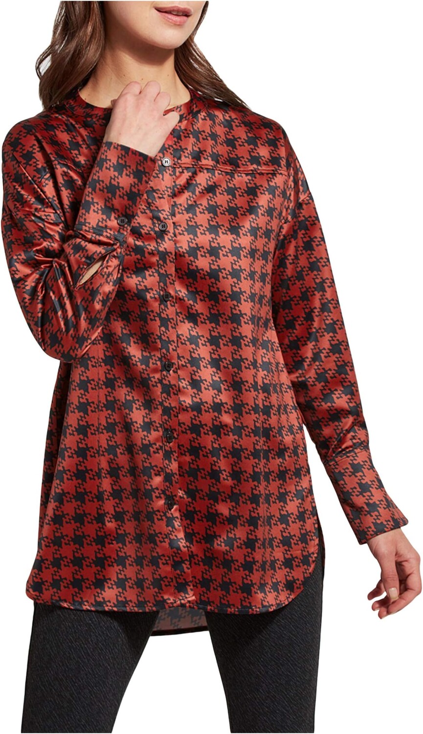 

Рубашка Lysse Allegra Printed Top in Stretch Satin, цвет Abstract Houndstooth