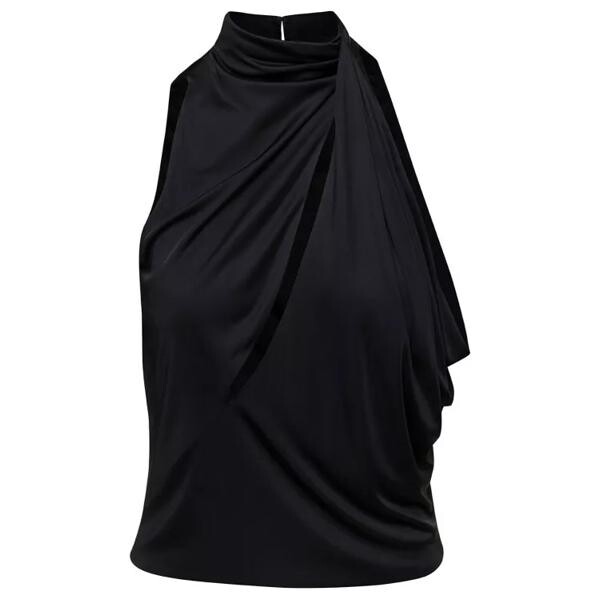 

Футболка halterneck top with diagonal cut-out in visc Versace, черный