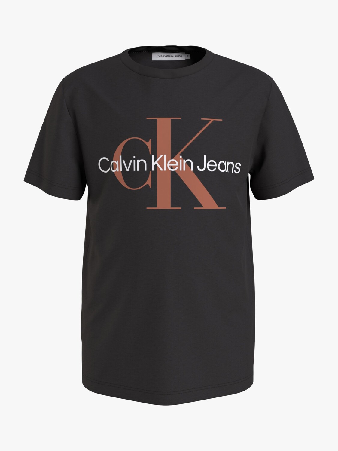 

Детская хлопковая футболка с монограммой и логотипом Calvin Klein, ск черный
