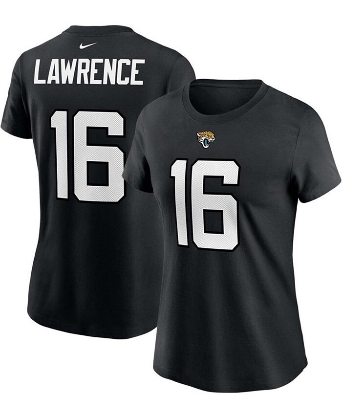 

Женская футболка Trevor Lawrence Black Jacksonville Jaguars драфта НФЛ 2021 года, выбранная в первом раунде, имя игрока, номер Nike, черный