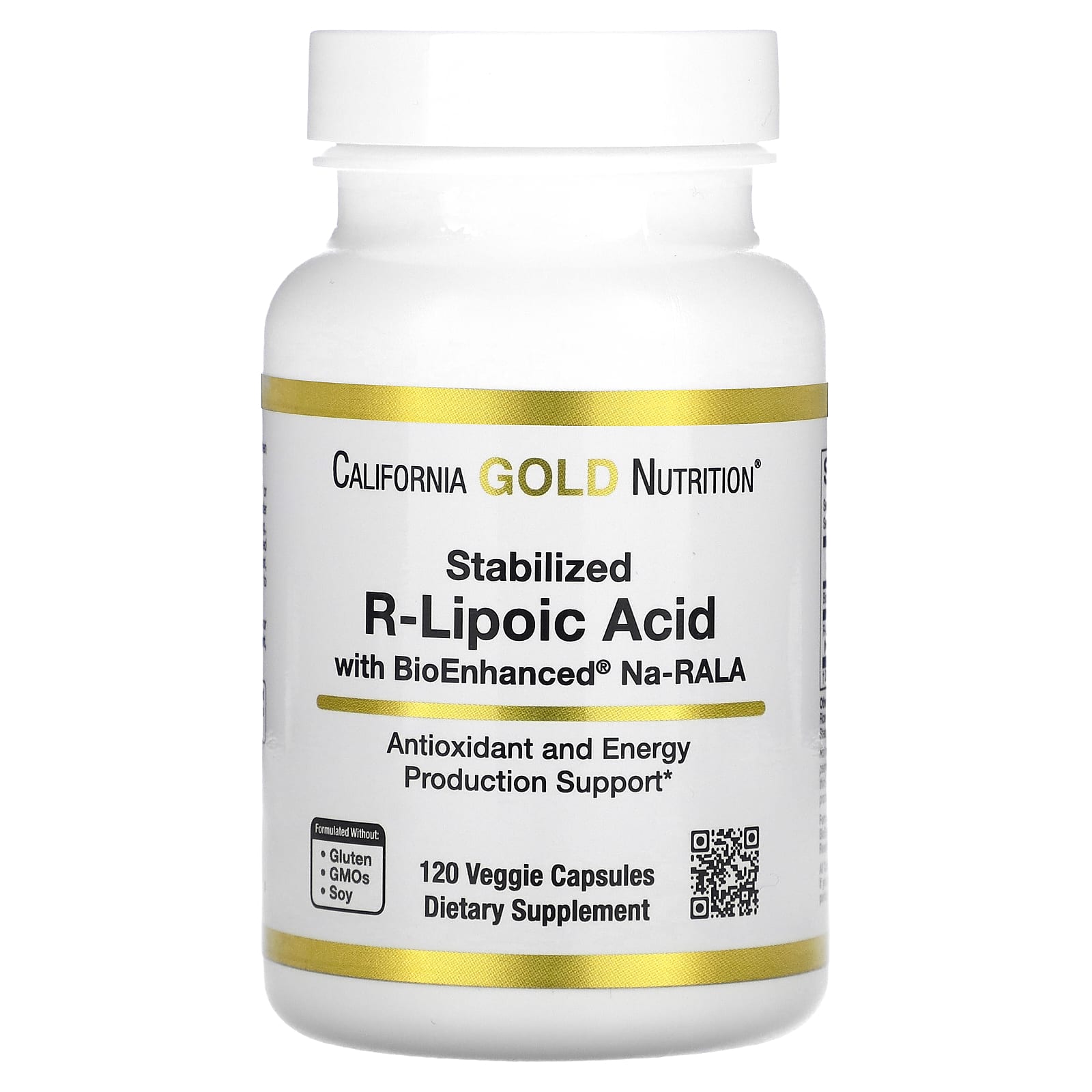 

Стабилизированная R-липоевая кислота, 120 растительных капсул, California Gold Nutrition