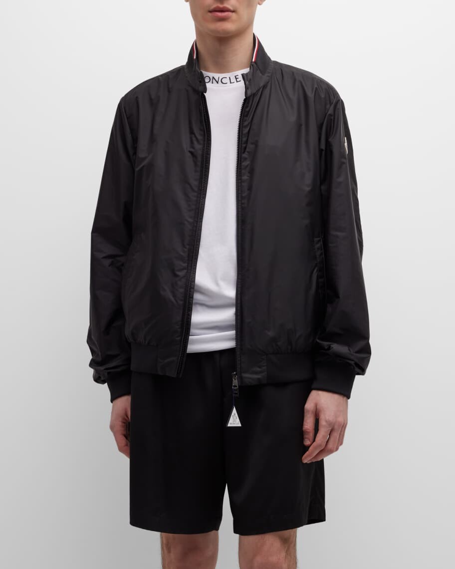 

Мужская куртка из нейлона на молнии из реппе Moncler, Черный, Мужская куртка из нейлона на молнии из реппе Moncler