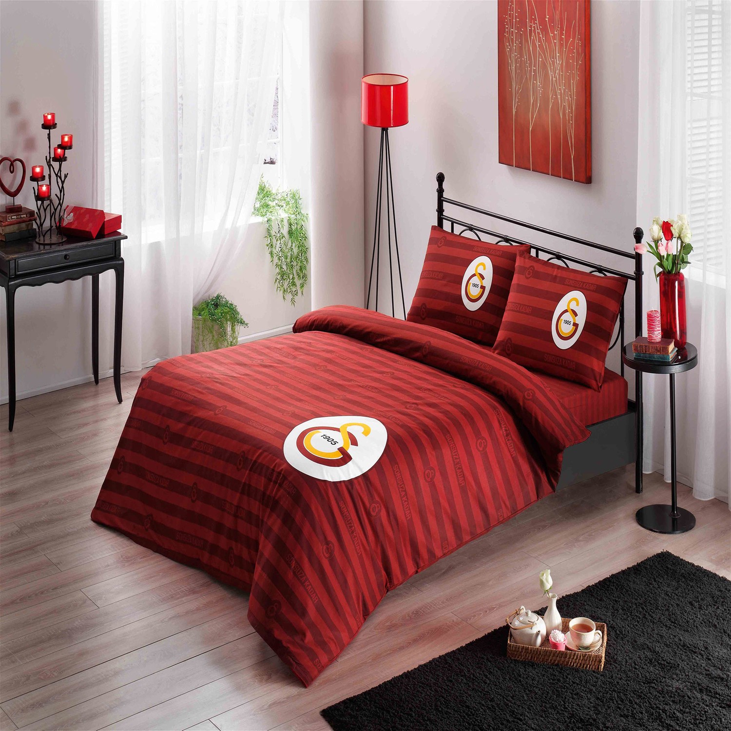 Лицензированный Tac Galatasaray Элегантный Комплект постельного белья для двуспальной кровати
