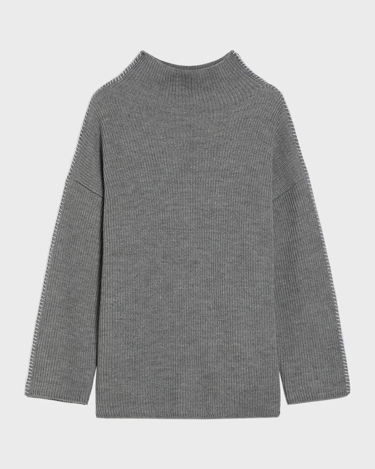 

Свитер Fanfara с высоким воротником и вышивкой Max Mara Leisure, светло-серый