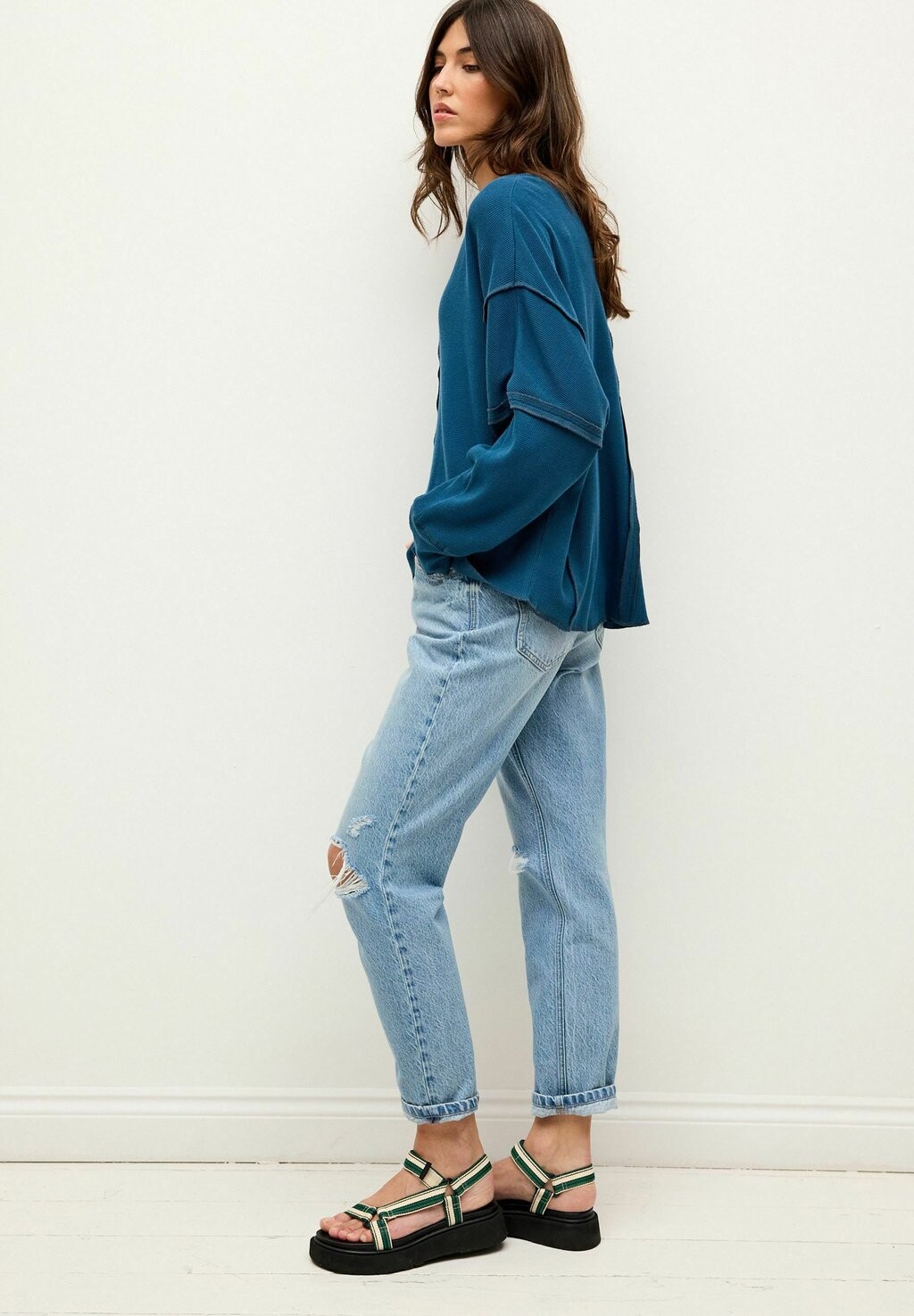 

Свитер Long Sleeve Seam Detail Texture Standard Next, бирюзовый