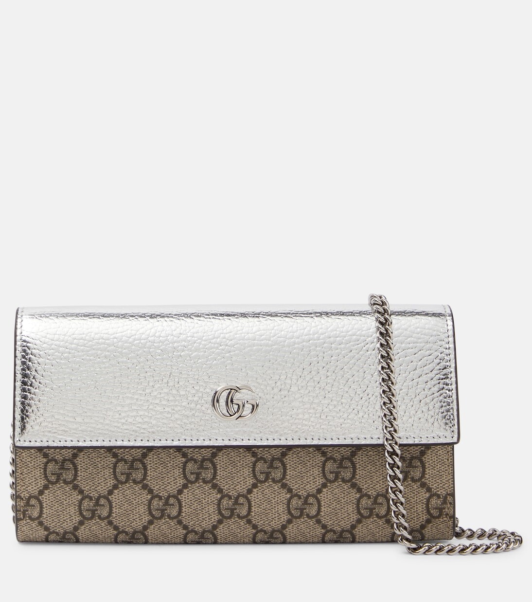 

Кожаный кошелек gg marmont на цепочке Gucci, мультиколор