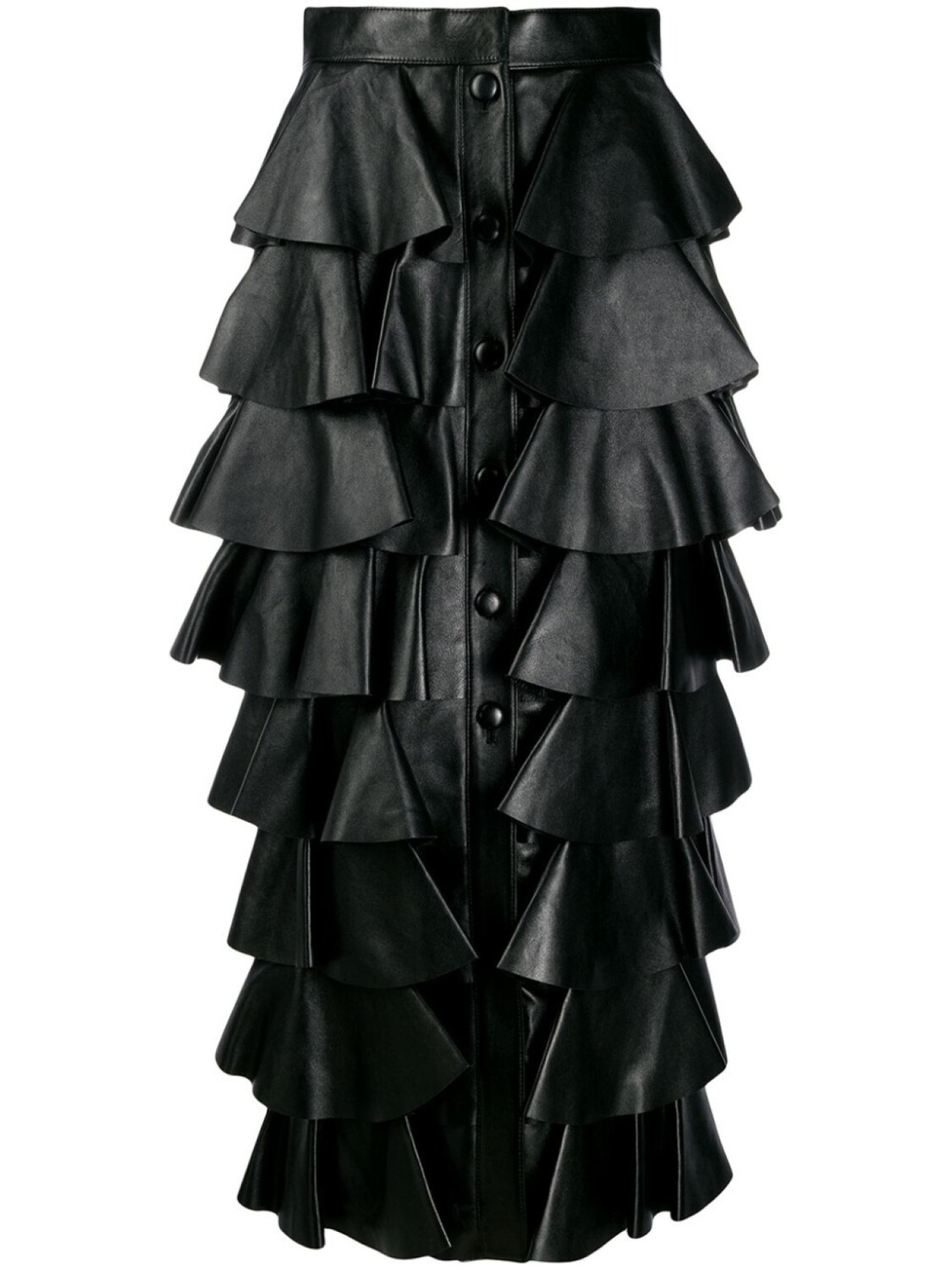 

Saint Laurent длинная ярусная юбка с оборками, черный