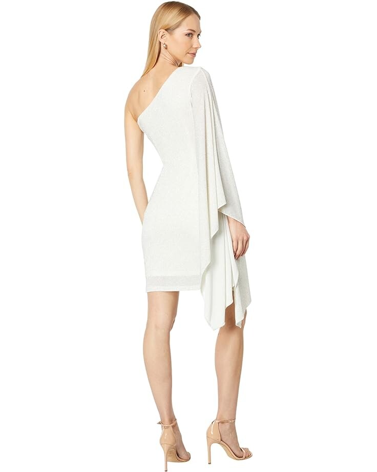 

Платье Vince Camuto One Shoulder Handkerchief Cocktail Dress, слоновая кость, Бежевый