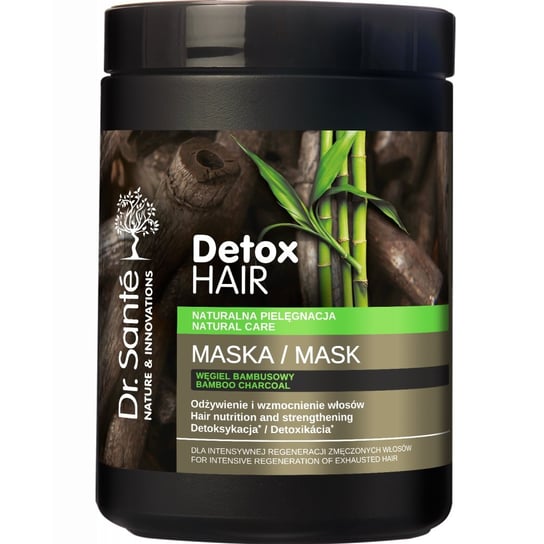 Доктор Sante, Detox Hair, восстанавливающая маска для волос с бамбуковым углем, 1000 мл, Dr. Sante