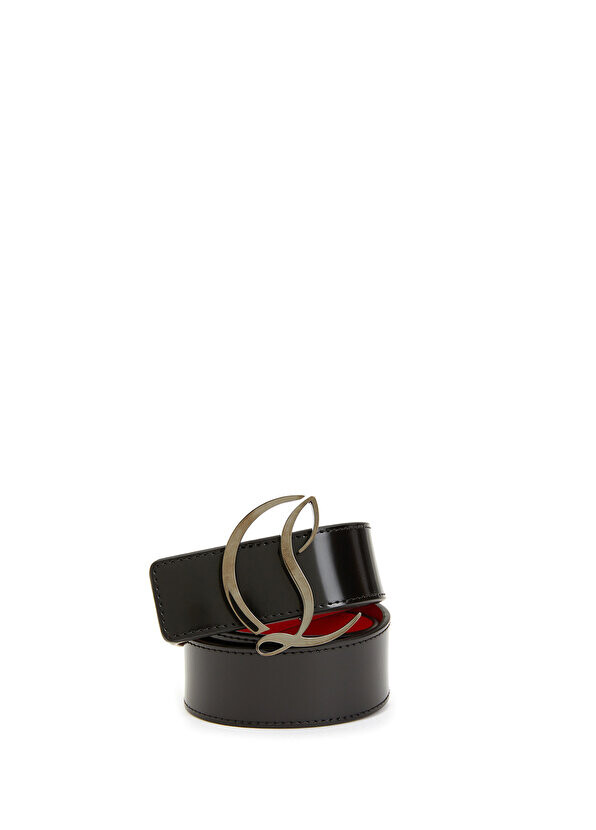 

Женский кожаный ремень с черной пряжкой с логотипом Christian Louboutin