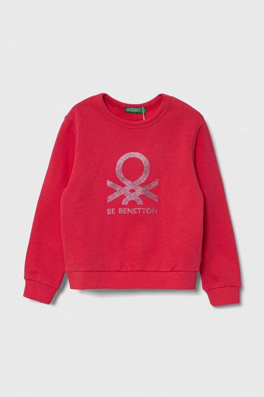 

Детская хлопковая толстовка United Colors of Benetton, розовый