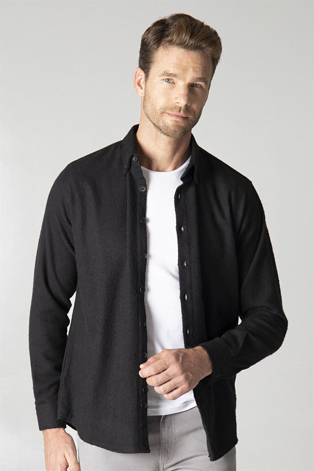 

Мужская черная рубашка Classic Fit Lumberjack TUDORS
