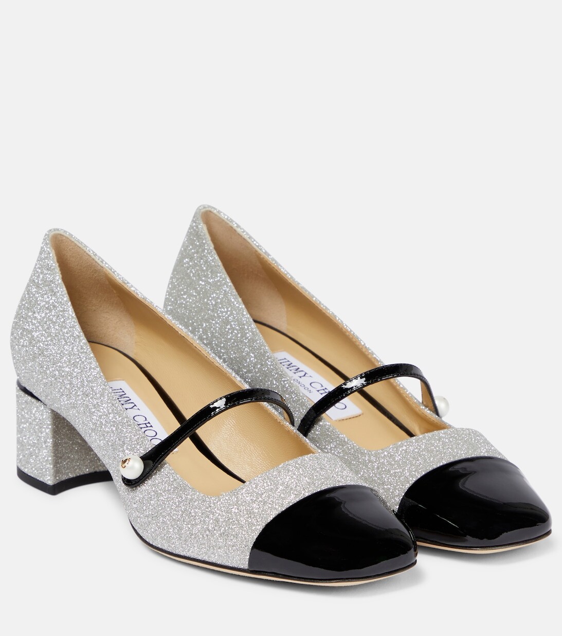 

Туфли-лодочки Elisa 45 с отделкой из лакированной кожи Jimmy Choo, серебряный