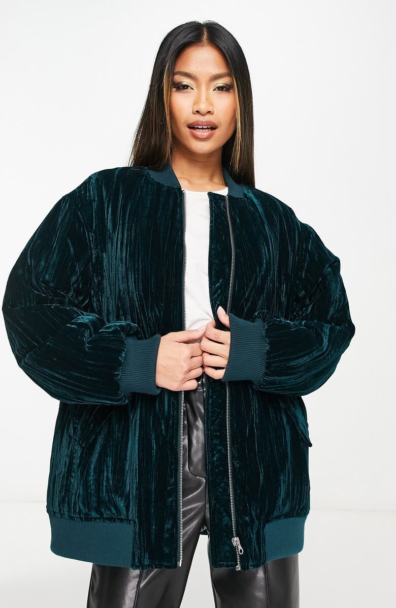

Велюровый бомбер ASOS DESIGN