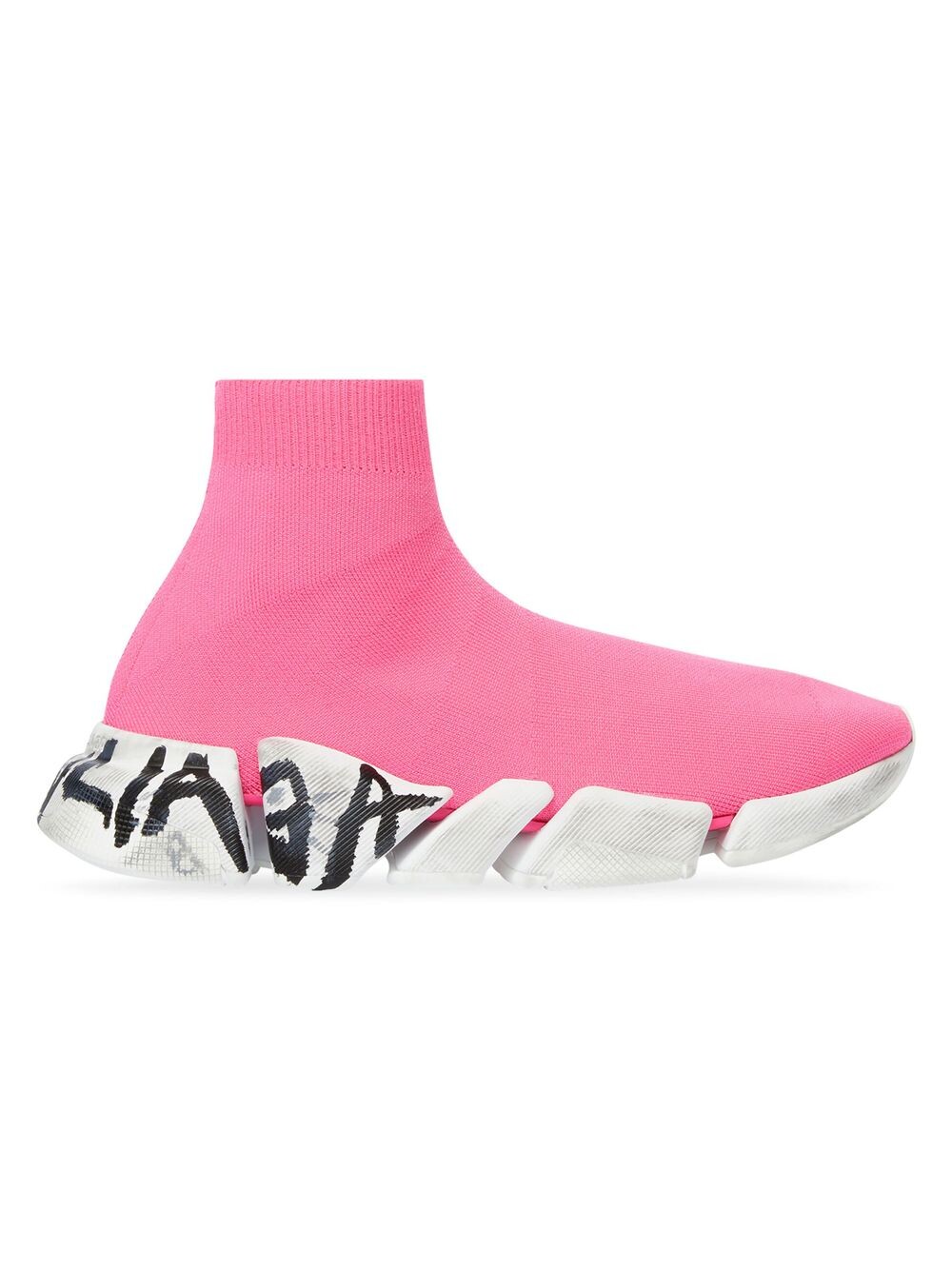 

Кроссовки Speed 2.0 Graffiti из переработанного трикотажа Balenciaga, розовый