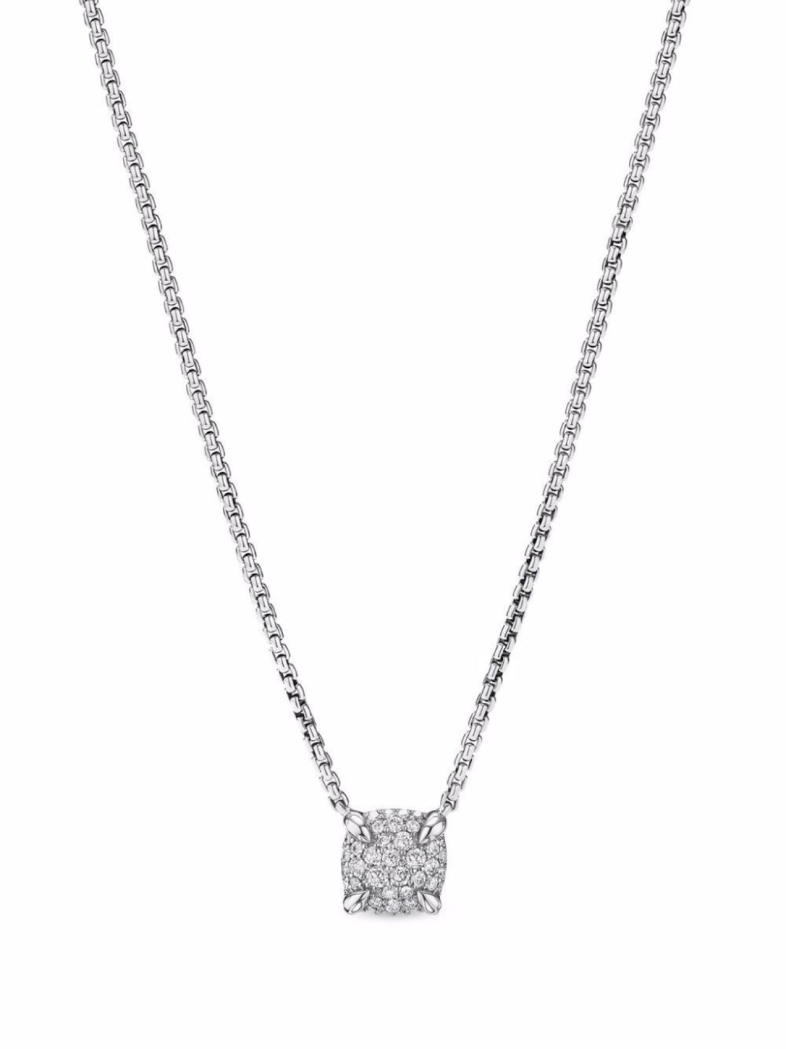 

Серебряное колье Petite Chtelaine с бриллиантами David Yurman, серебряный
