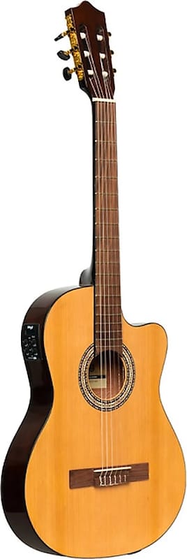 Акустическая гитара SCL60 cutaway acoustic-electric classical guitar with B-Band 4-band EQ, natural colour цена и фото