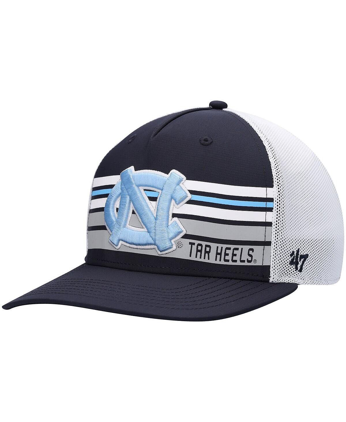 

Мужская темно-синяя, белая шляпа North Carolina Tar Heels Brrr Altitude Trucker Snapback Hat '47 Brand