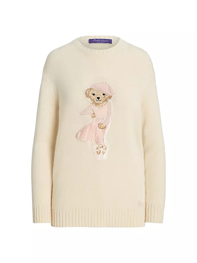 

Кашемировый свитер с медведем-балериной Ralph Lauren Collection, цвет butter