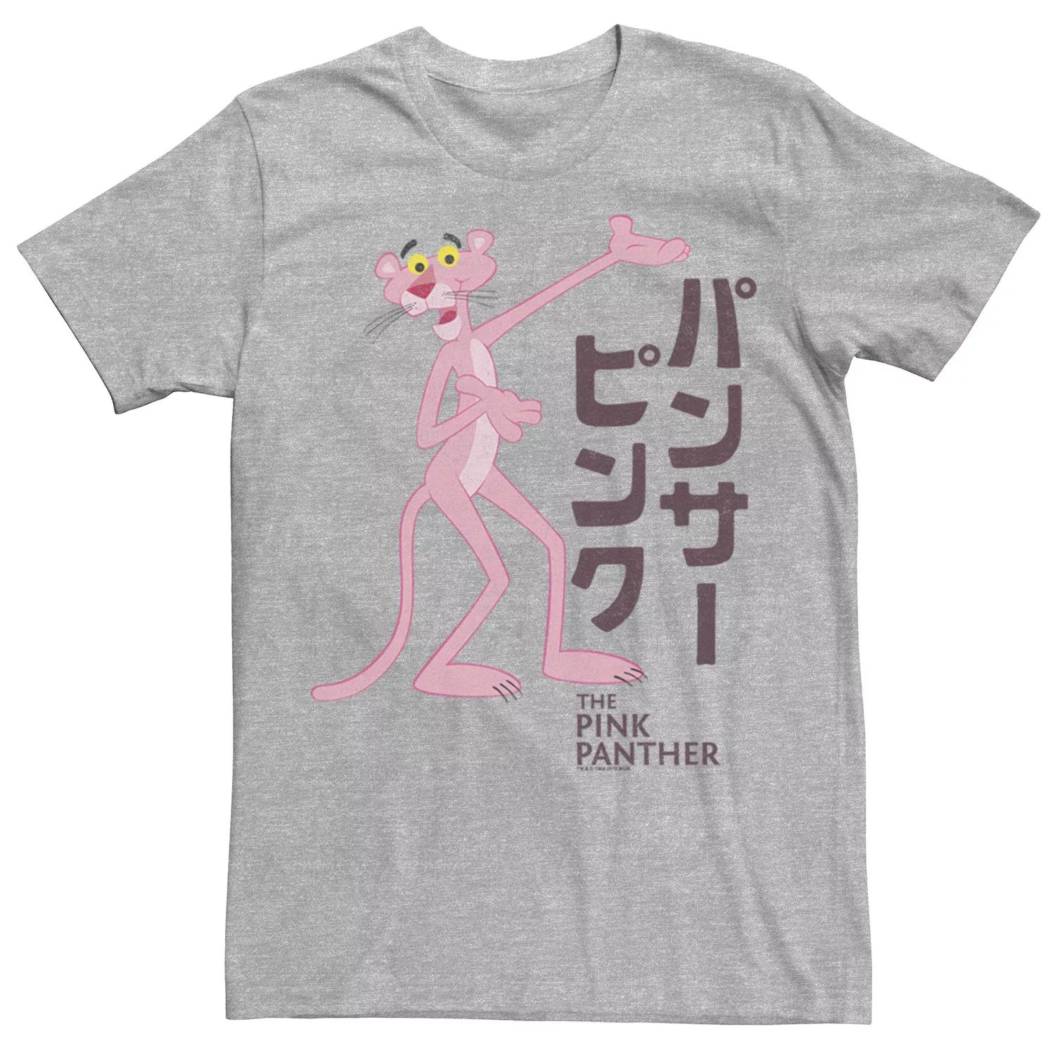 Мужская футболка с графическим логотипом Pink Panther Kanji Portrait Licensed Character