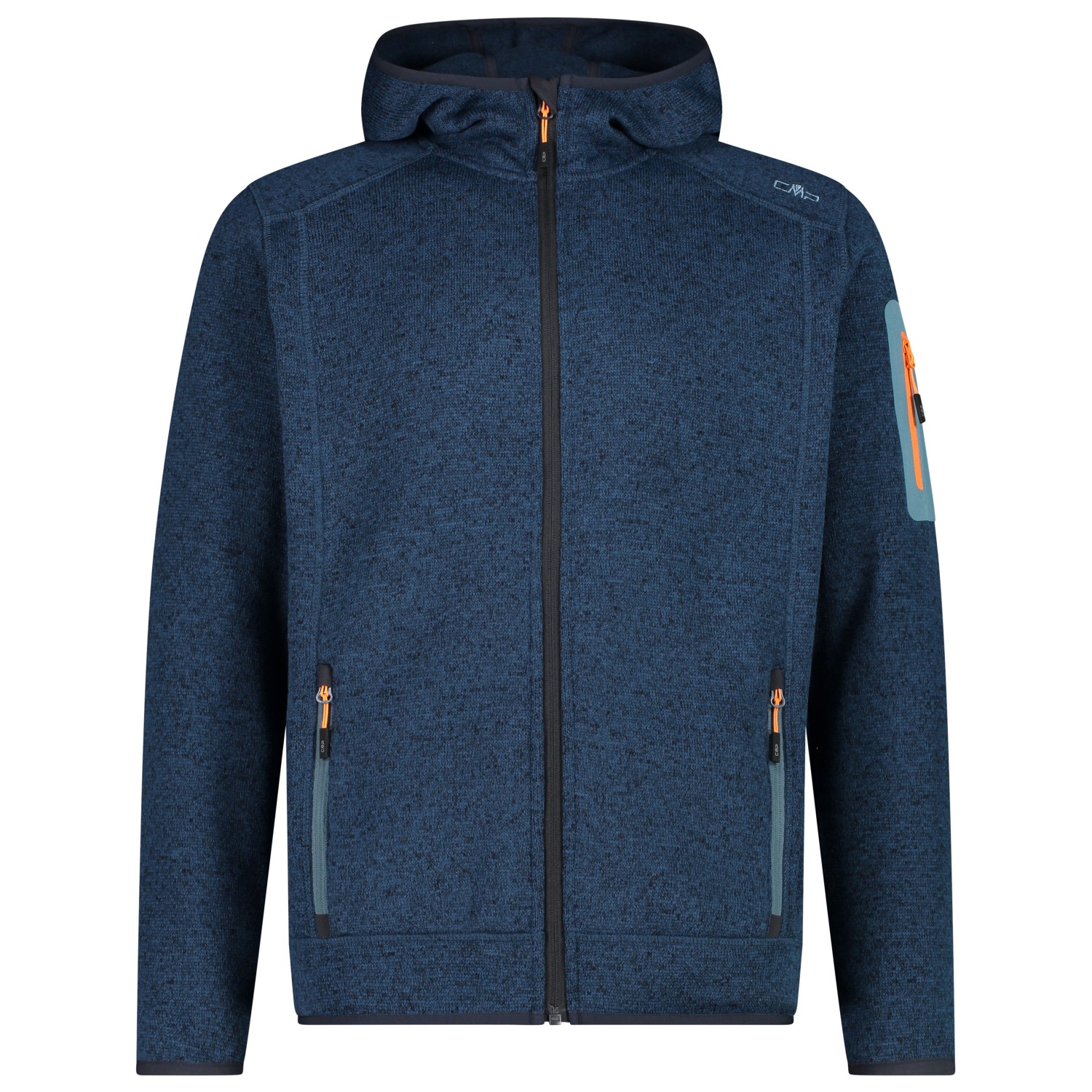 Флисовая жилетка Cmp Jacket Fix Hood Jacquard Knitted 3H60847N, цвет Bluesteel/Antracite