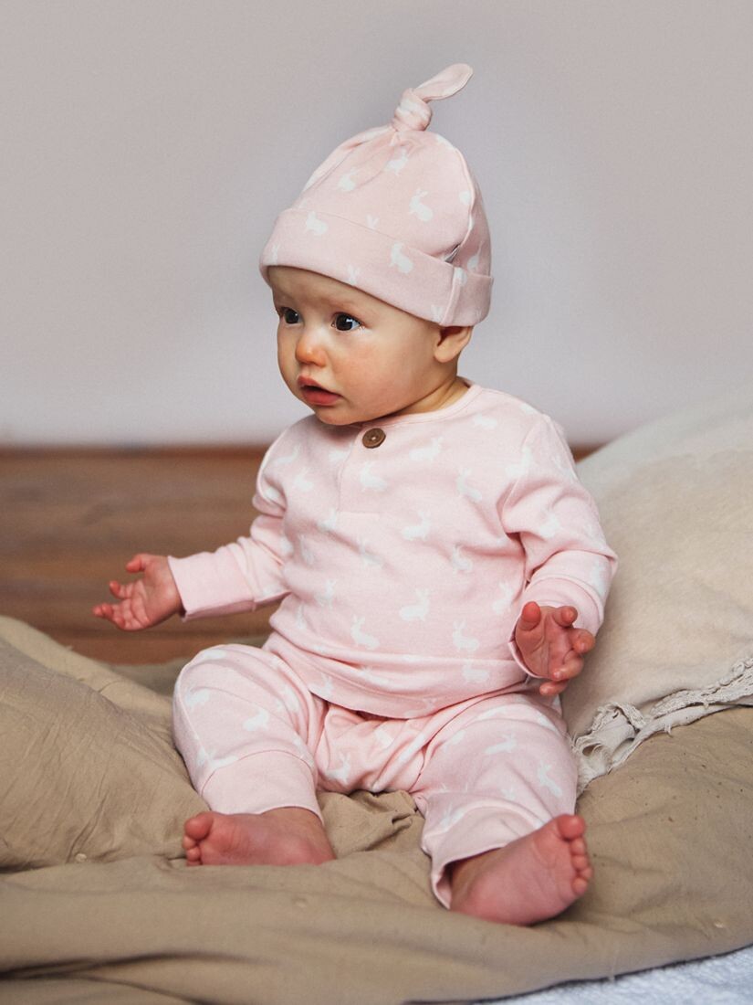 

Трикотажная шапка с принтом The Little Tailor Baby Hare, розовая
