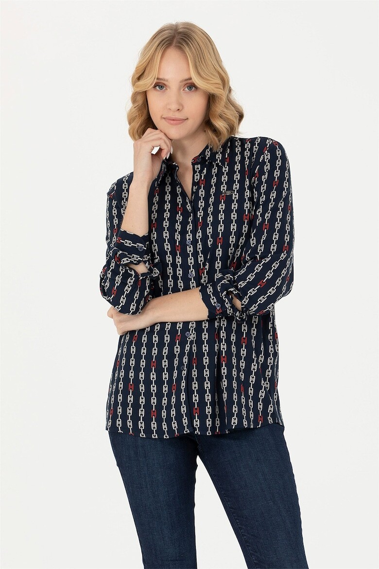 

Рубашка из вискозы с узором U S Polo Assn , красный